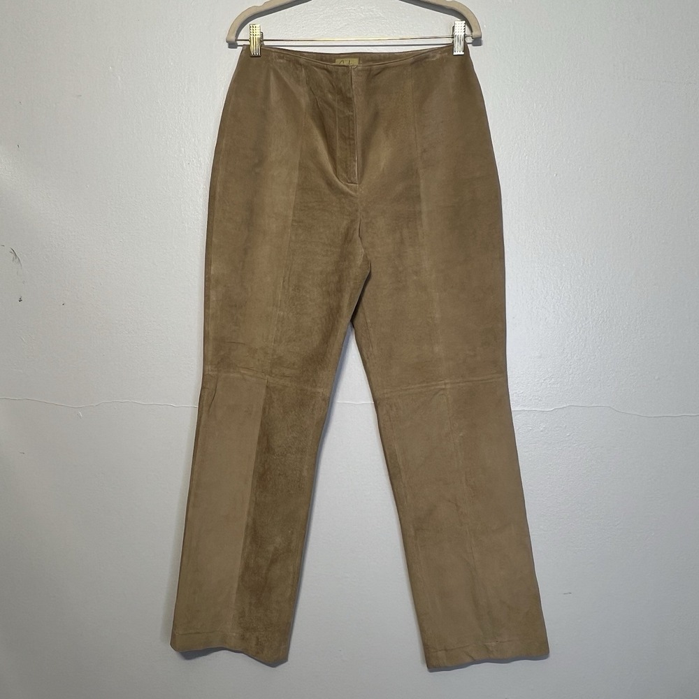 vintage Caslon y2k Tan Suede Leather Pants‎  Sz 8 straight leg